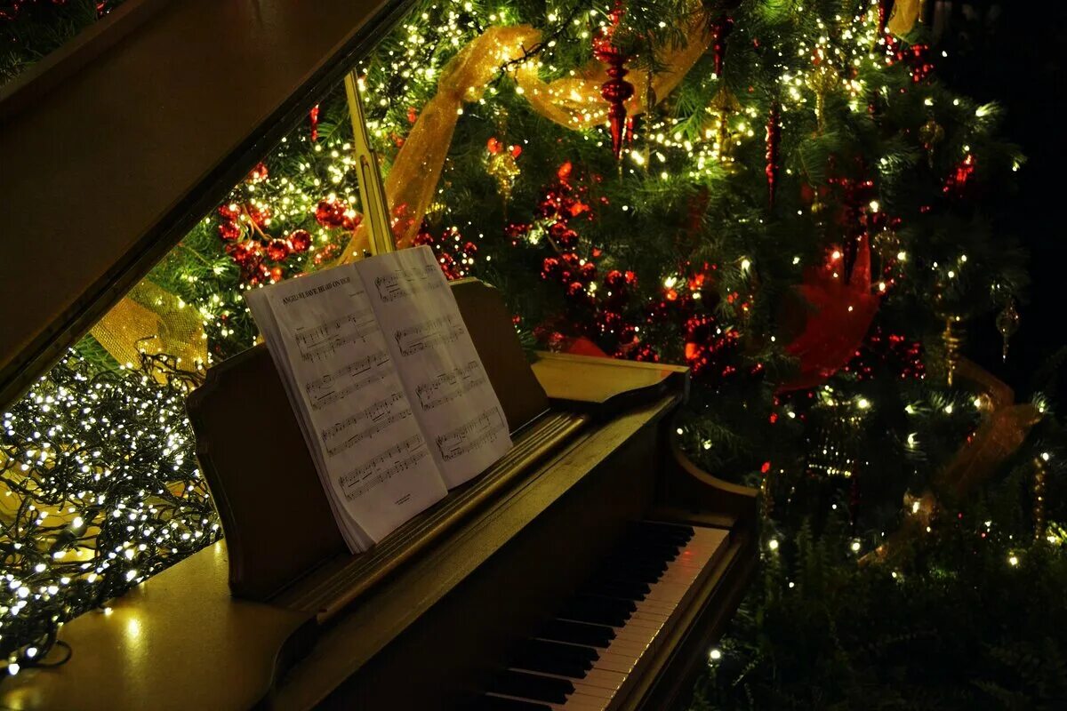 Песни на нов ночь. Рояль и Новогодняя елка. Фортепиано новый год. Пианино «новый год». Новогодний рояль.