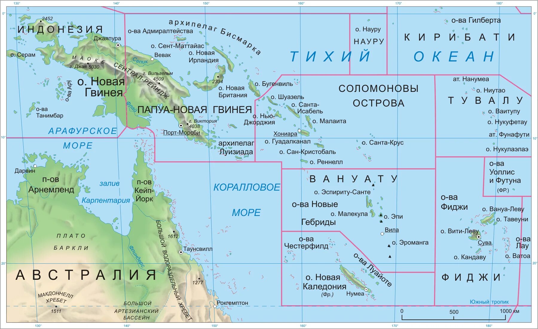 Остров новая Гвинея на карте Австралии. Остров новая Каледония на карте. Остров Каледония на карте.