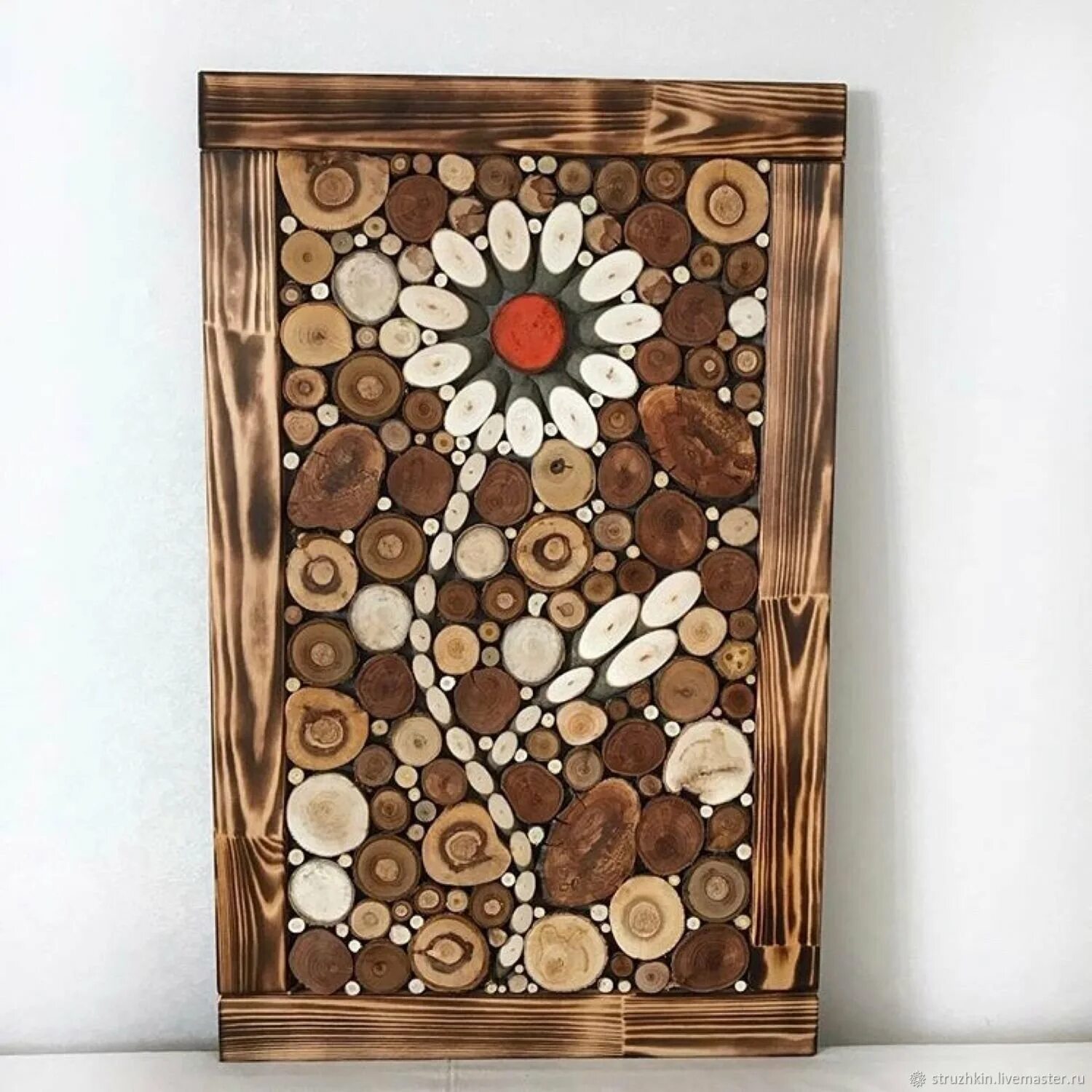 Мозаика из спилов дерева. Панно декоративное "дерево". Панно из деревяшек. Настенное декоративное панно. Панно "дерево".