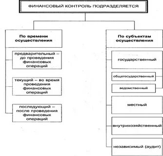 Внутрихозяйственный финансовый контроль виды