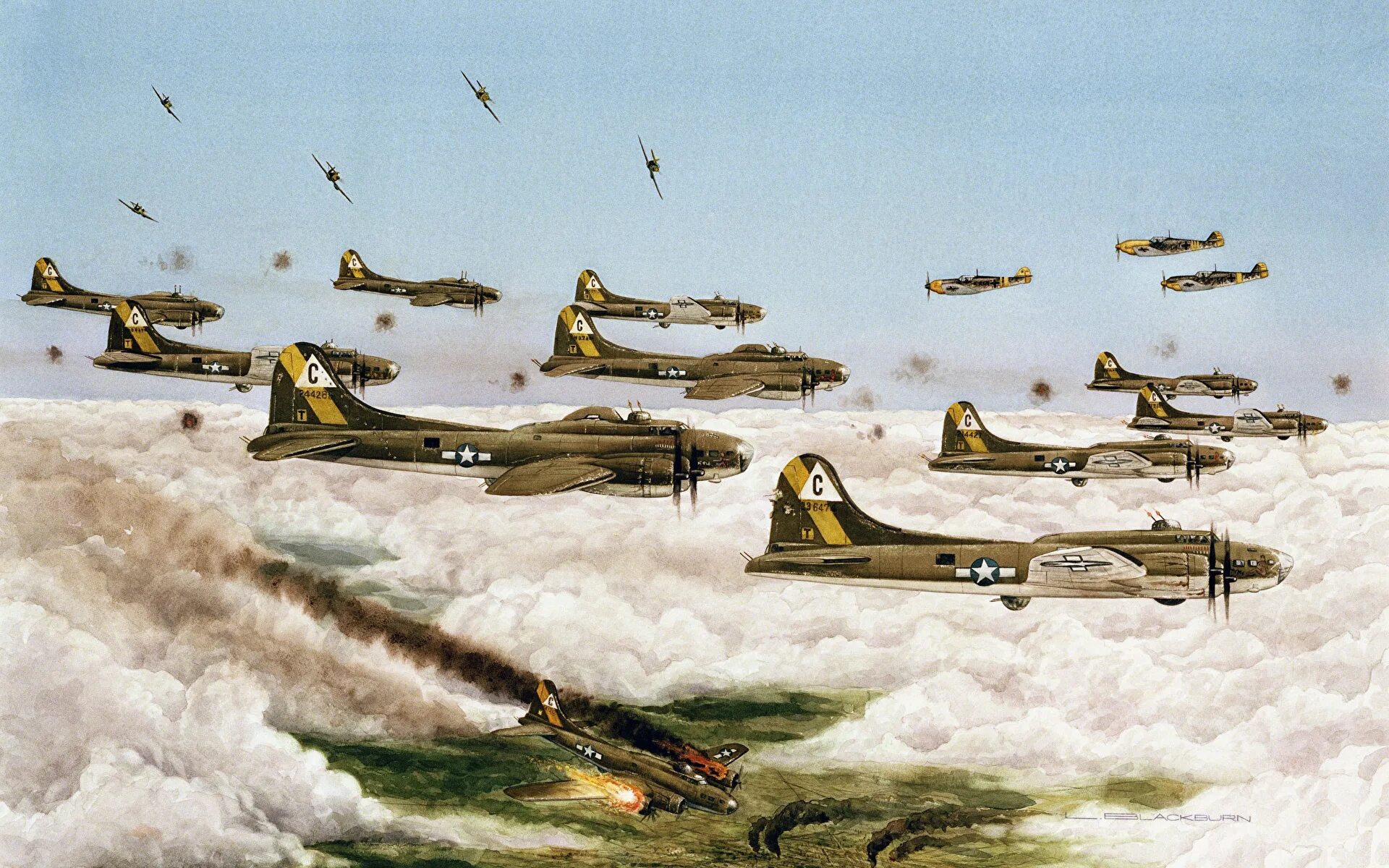 Messerschmitt bf. Вражеский это значение. Эскадрилья бомбардировщиков b17. Самолёты второй мировой войны в небе снизу. Атака пехоты первая мировая война.