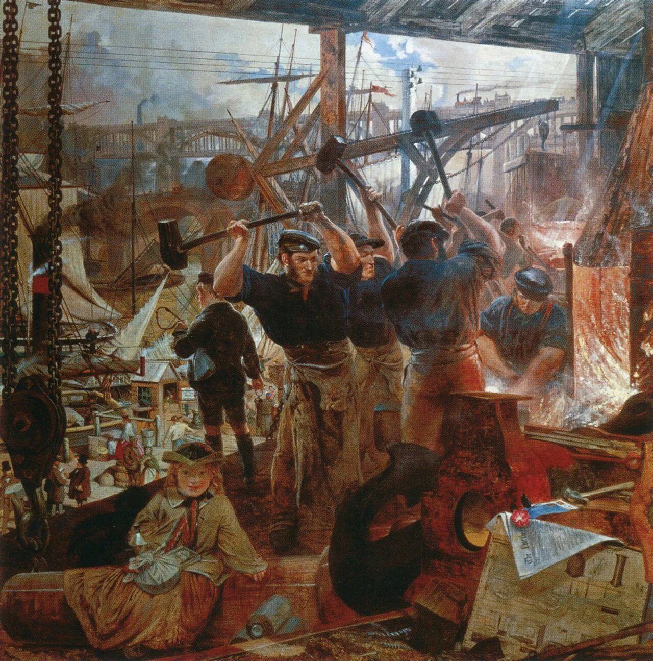 Рабочие нового времени. Уильям Белл Скотт «железо и уголь». Уильям Белл Скотт картины. Адольф Менцель Железопрокатный завод. Адольф фон Менцель Железопрокатный завод 1875.