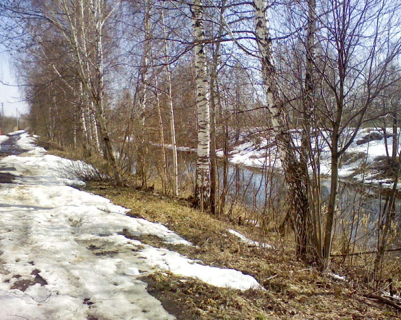 Снег почти растаял. Ручьи весной.