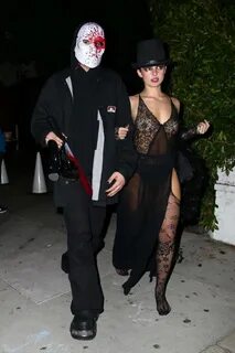 Addison Rae stuns in a sheer outfit while attending Vas Morgan’s Halloween ...