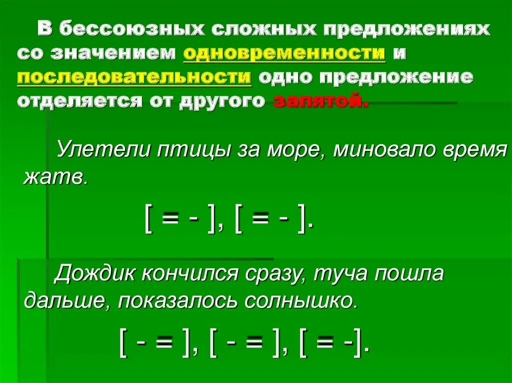 Сложносочиненные предложения со значением одновременности. Бессоюзное сложное предложение. Бессоюзное сложное предложение примеры. Без союзные сложные предложения. Сложное предложение БСП.