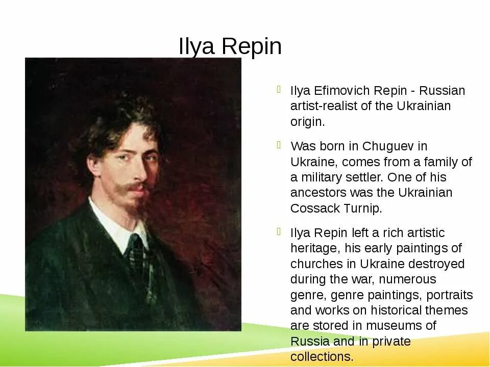 Ilya yefimovich repin was born. Ilya yefimovich repin was born. Репин художник автопортрет. Биография репина ильи ефимовича. Картины репина ильи ефимовича.