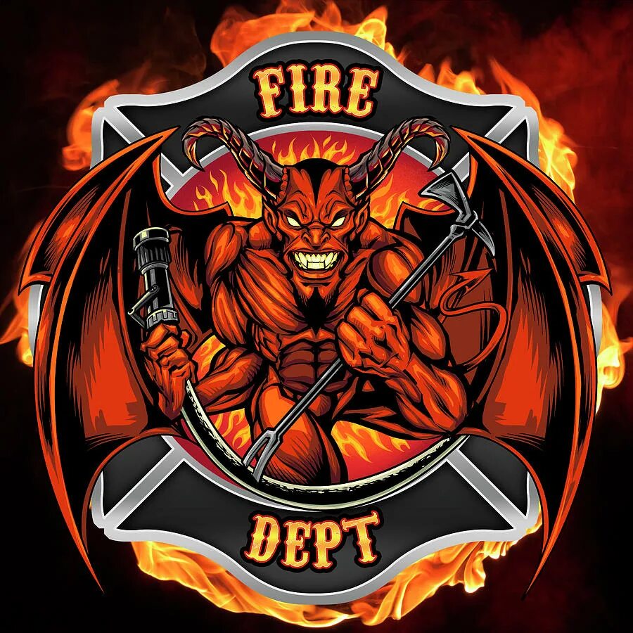 Fire devil. Пожарный логотип. пожарный череп. fire dept. devil fire logo.