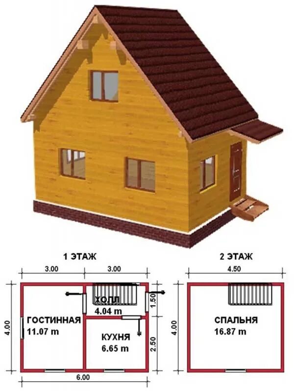 Проект каркасного дома 4 4