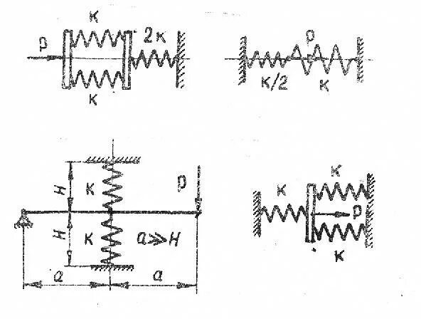 Последовательное соединение пружин. Эквивалентная жесткость системы пружин. Последовательное соединение пружин жесткость. Жесткость системы последовательно Соединенных пружин. Параллельное соединение пружин.