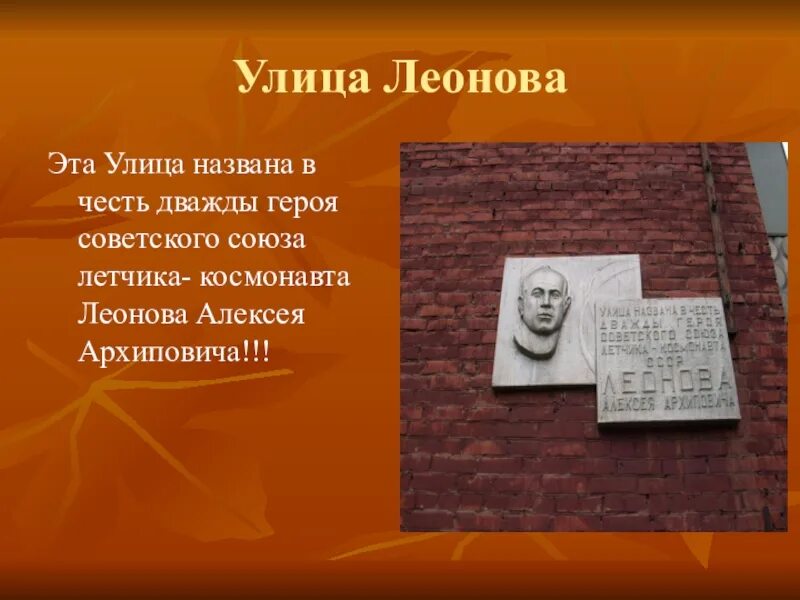 В честь кого названа улица Леонова. Назван в честь. Почему назвали улицу Леонова. Улица в честь Леонова Кировский. Почему в честь него названы улицы