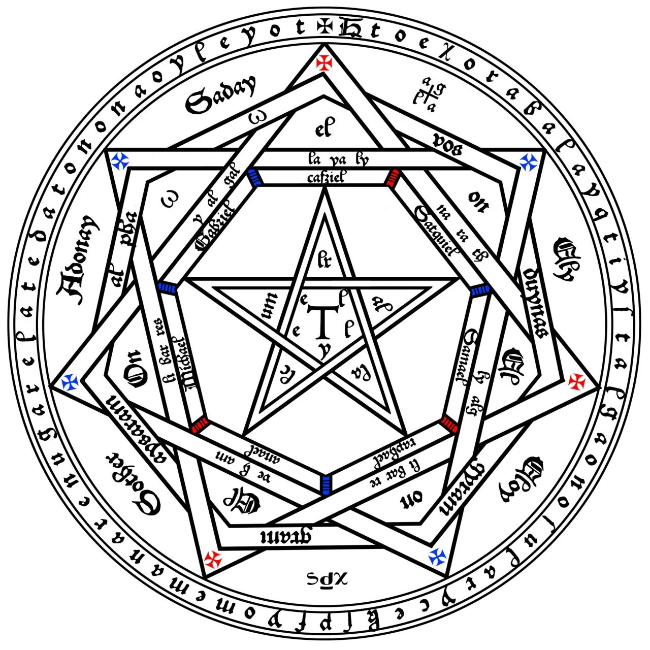 Пентакли 3 человек. Sigillum Aemeth. Сигиллум деи. Печать Метатрона. Пентакль Метатрона.