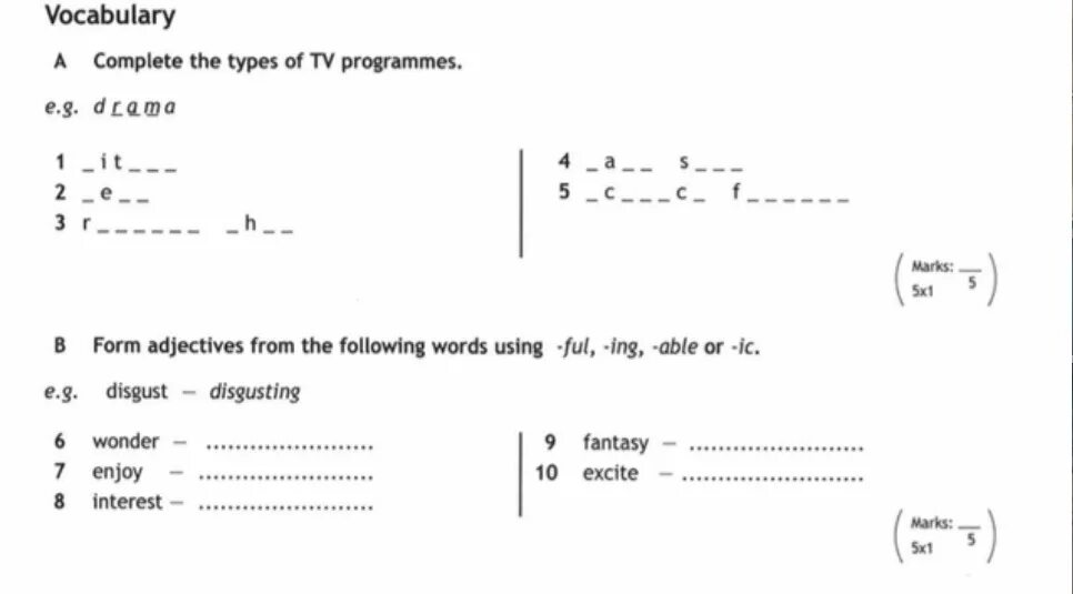 Спотлайт 9 модуль 4. Complete the Types of TV programmes ответы 6 класс. Form adjectives from the following Words. Complete the Types of TV programmes 7 класс. Complete the Types of TV programmes ответы 6 класс тест 4.