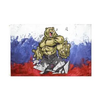 Белый флаг с медведем