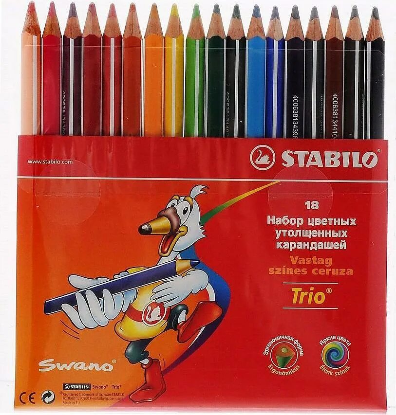Купили 18 карандашей. Карандаши Stabilo трехгранные утолщенные. Stabilo Trio карандаши трехгранные. Stabilo цветные карандаши Trio 18 цветов. Карандаши цветные Trio трехгранные утолщенные 18 цвета Stabilo.