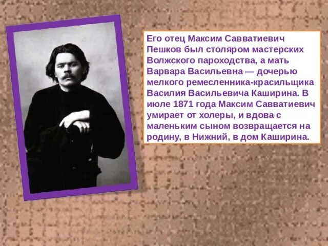 Кем был отец горького. Кем был отец горького