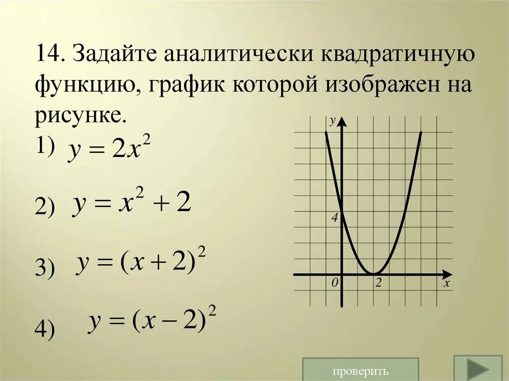 Задайте аналитическую функцию