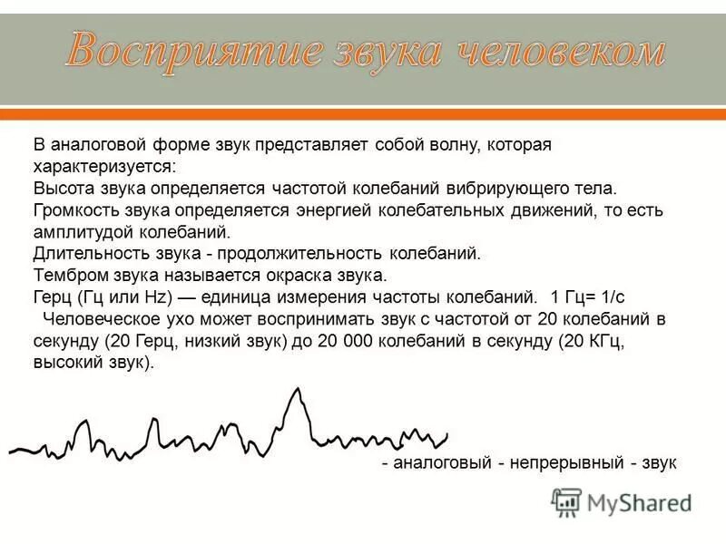 Аналоговая форма звука