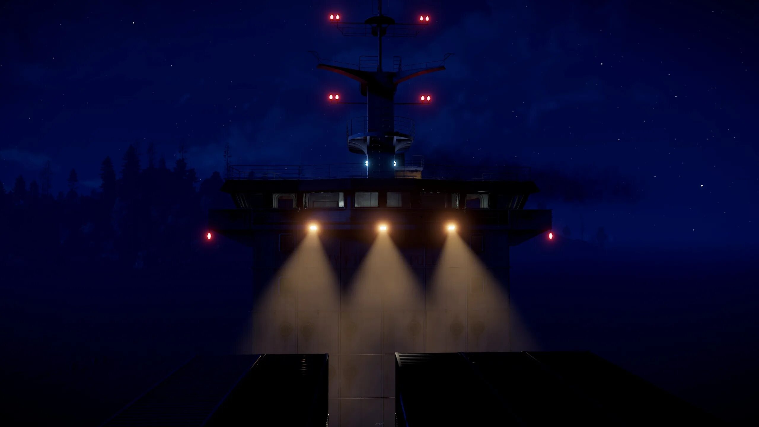 Ночь на корабле. Корабль в раст. Огни корабля ночью. Карго Rust.