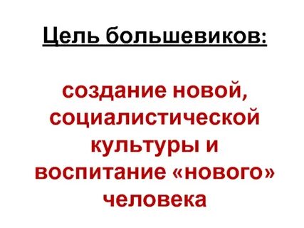 В чем состояли главные цели большевиков