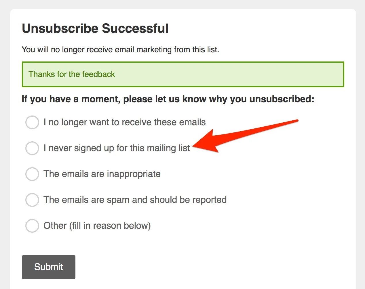 Successful перевод на русский. Unsubscribe from mailing list. Successfully Unsubscriber. How many people Unsubscribe from emails.