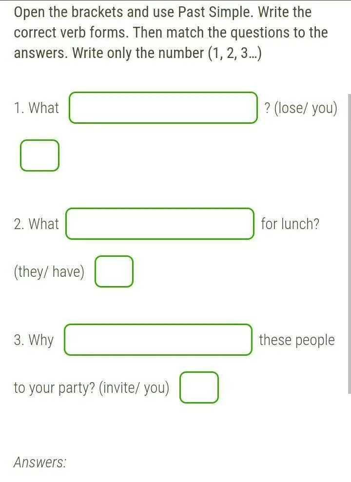 Write only the verb forms. Past simple open the Brackets. Open the Brackets using past simple. Open the Brackets and write only the verb. Only verb forms.