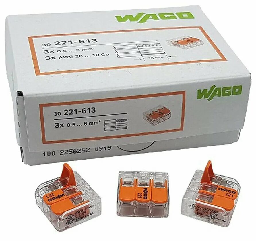 Wago 221-612. Wago 221 6мм2. клемма 3-проводная wago 221-413 (50 штук) (шт). 221 613. 221 613.