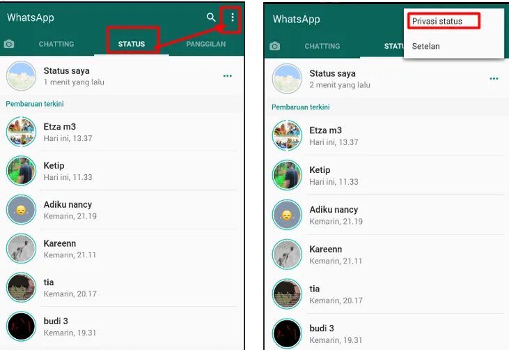 Статус контакта whatsapp