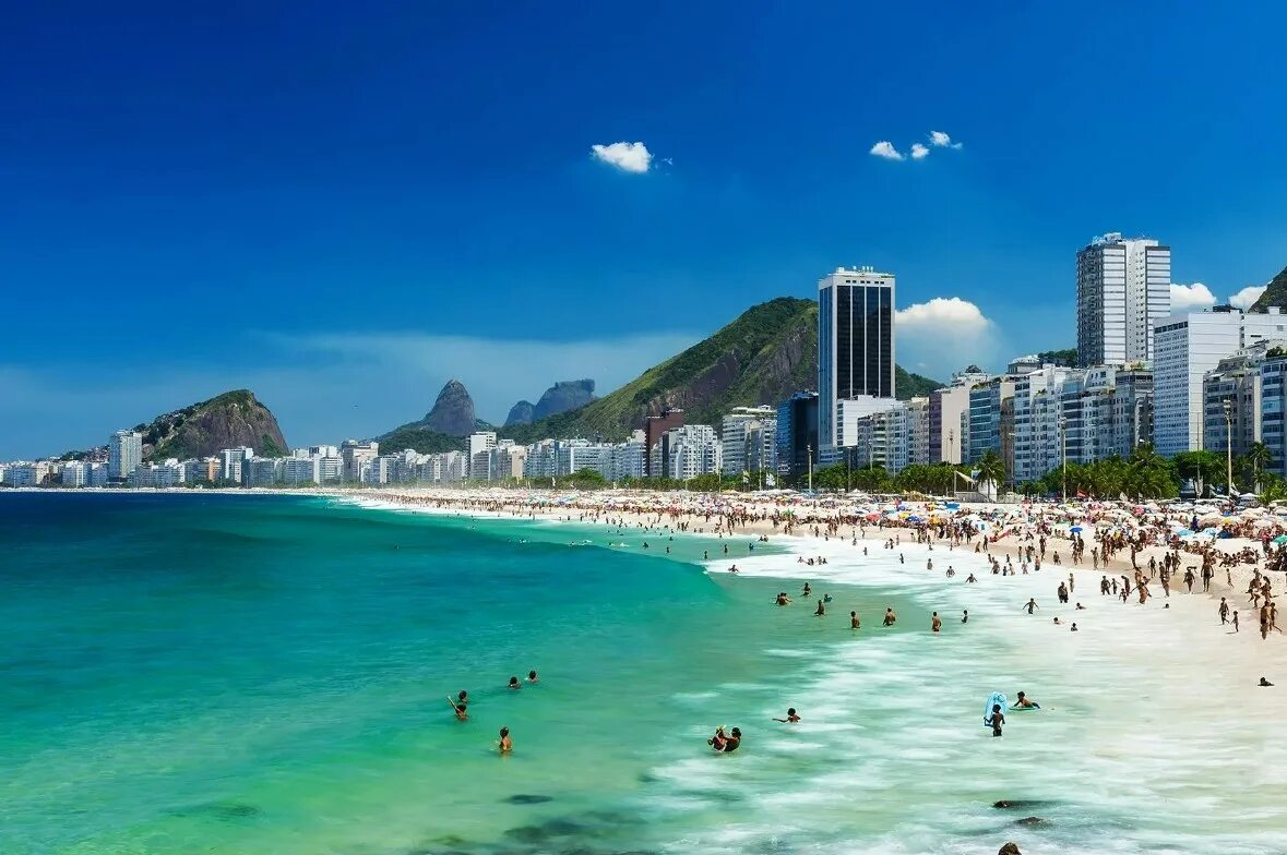 Пляж Копакабана в Рио-де-Жанейро. Копакабана, Рио-де-Жанейро, Бразилия. Бразилия пляж Копакабана. Пляж в Рио Копакабана. Рио де жанейро 3