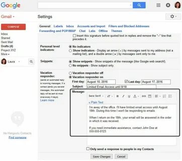 Setup emails
