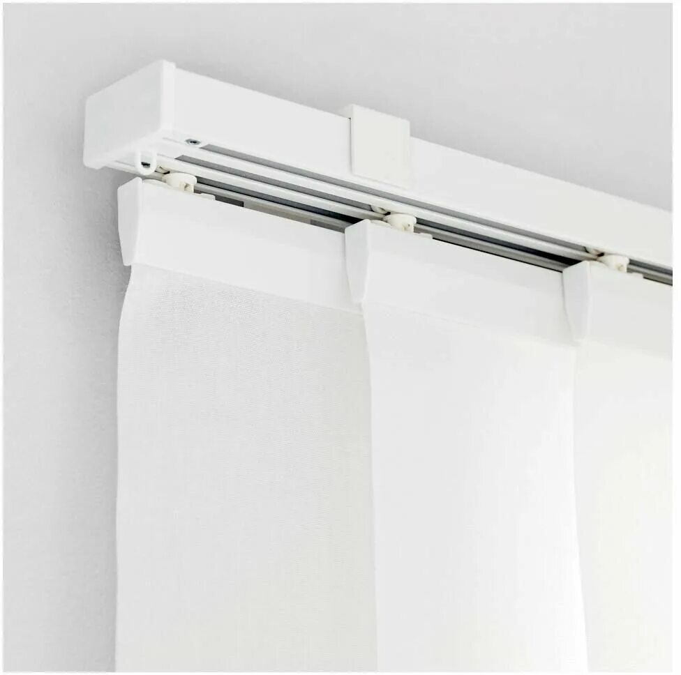 Видга гардинная шина, тройная, белый, 140 см. Карниз валанс. Curtain rod 144 inch. Узкий карниз для штор. Портьеры на узкое окно.