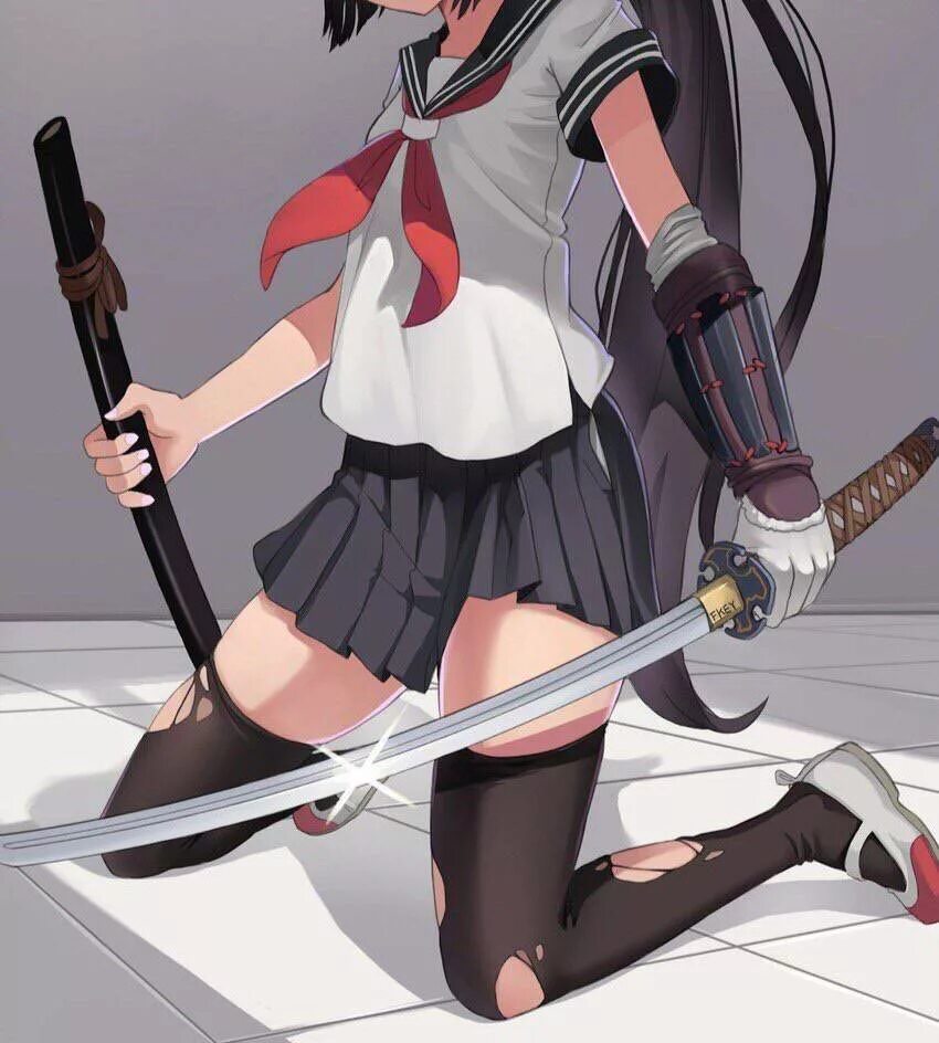 катана эмма аниме. незуко камадо злая демон. гию томиока демон арт. Oni демон самурай girl. девушка с катаной.