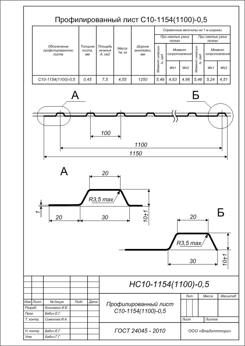 профилированный лист мп-10х1100-a (пэ-01-8017-0,45). профлист с10 ширина листа. профлист с10 чертеж. ширина профнастила с10. профлист с8 профиль.