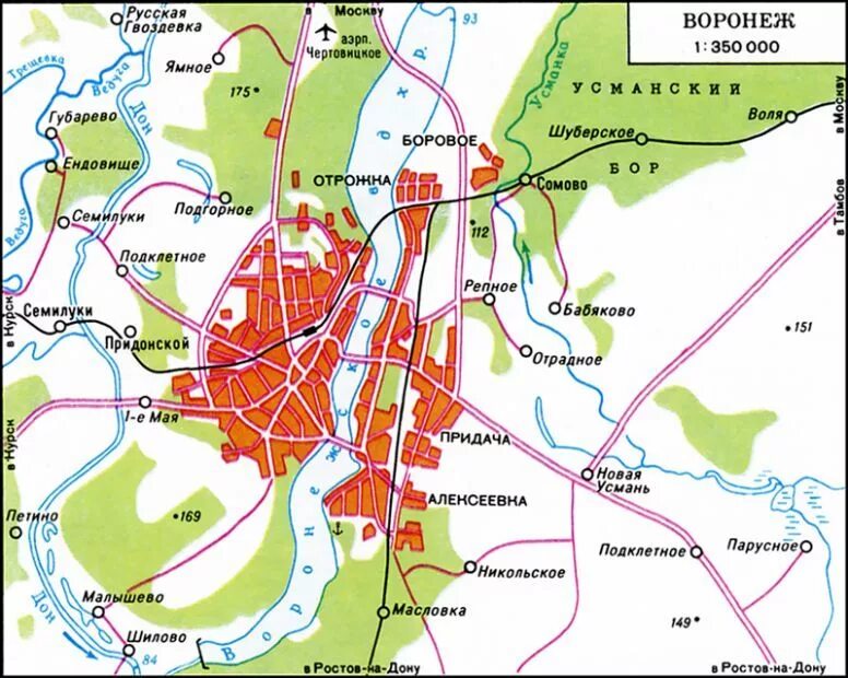 Карта схема Воронежа. Карта Воронежа с улицами. Районы Воронежа на карте города. Карта Воронежа с пригородами.