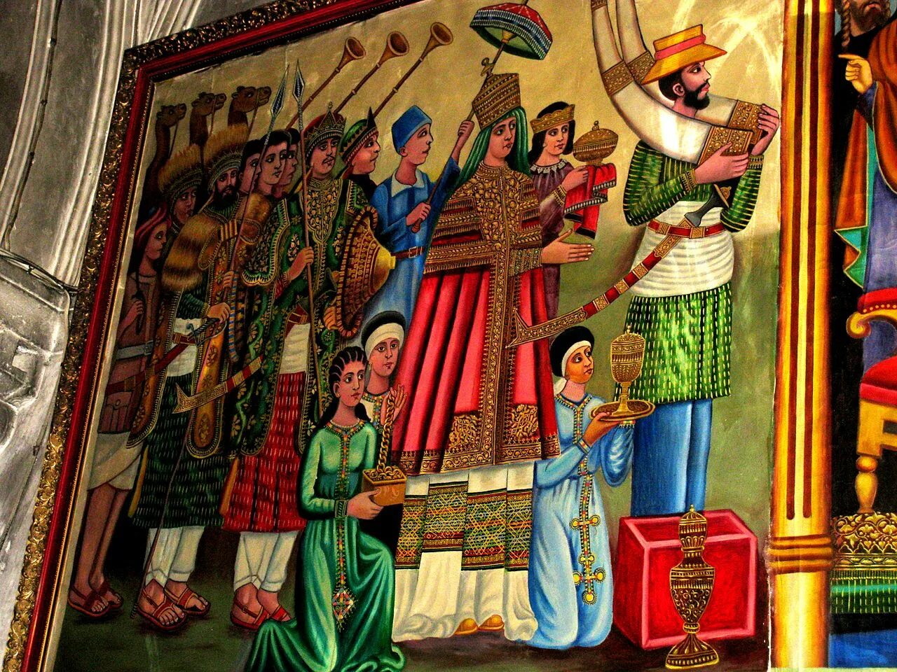 Монарх в эфиопии 5. Царица Савская эфиопская фреска. Фреска царица Савская едет в Иерусалим.