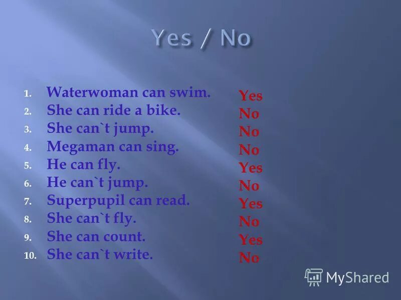 Yes we can t. She can Swim. She cans или she can. She can Jump. He can she can.