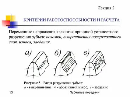 Дефекты зубчатых колес