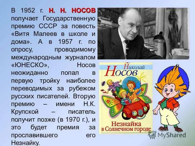 Произведения носова краткое содержание