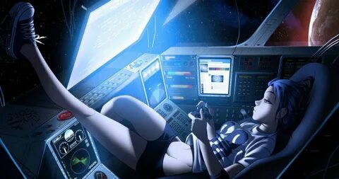 Image result for girl playing video games in space Обои Для Компьютера, Рис...