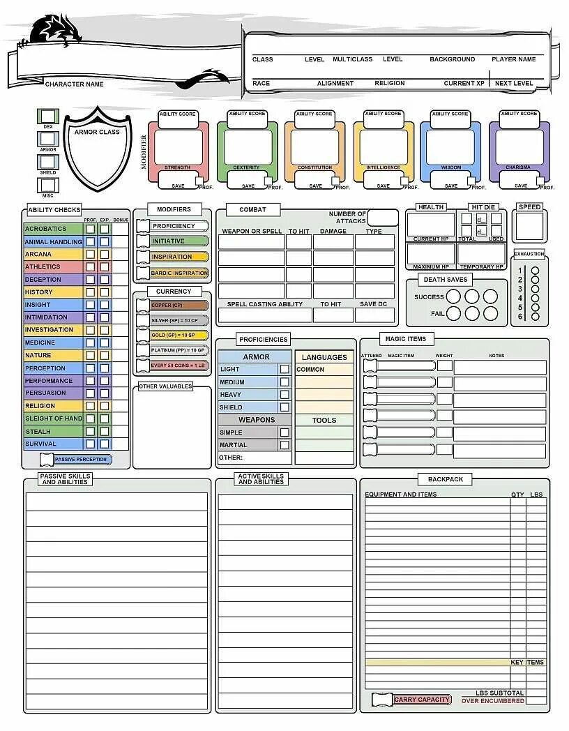 Готовые листы персонажа. DND 5e лист персонажа. Лист ДНД 5. Лист персонажа ДНД 5e. DND 5 лист персонажа.