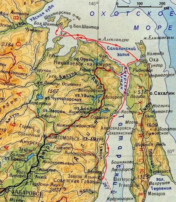 Татарский пролив на физической карте. Татарский пролив на карте России. Татарский пролив на карте России на физической.