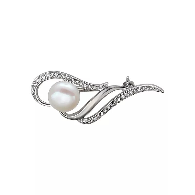 серебряная брошь с жемчугом. брошь с жемчугом из серебра. брошь серебряная с жемчугом артикул вр-585. брошь с жемчугом из серебра. серебряная брошь с жемчугом.
