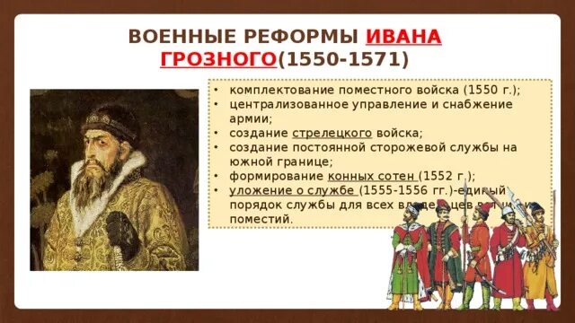 Изменения ивана 4 в военную сферу. Реформы ивана грозного 1550-1571. реформы армии ивана грозного. военная реформа ивана грозного 1550. военная реформа при иване грозном.