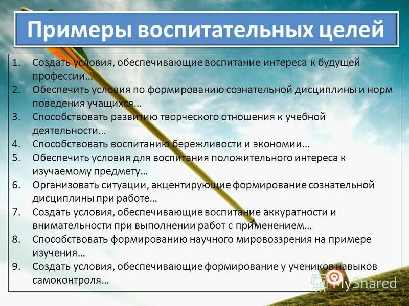 Цель учебно воспитательной работы в школе