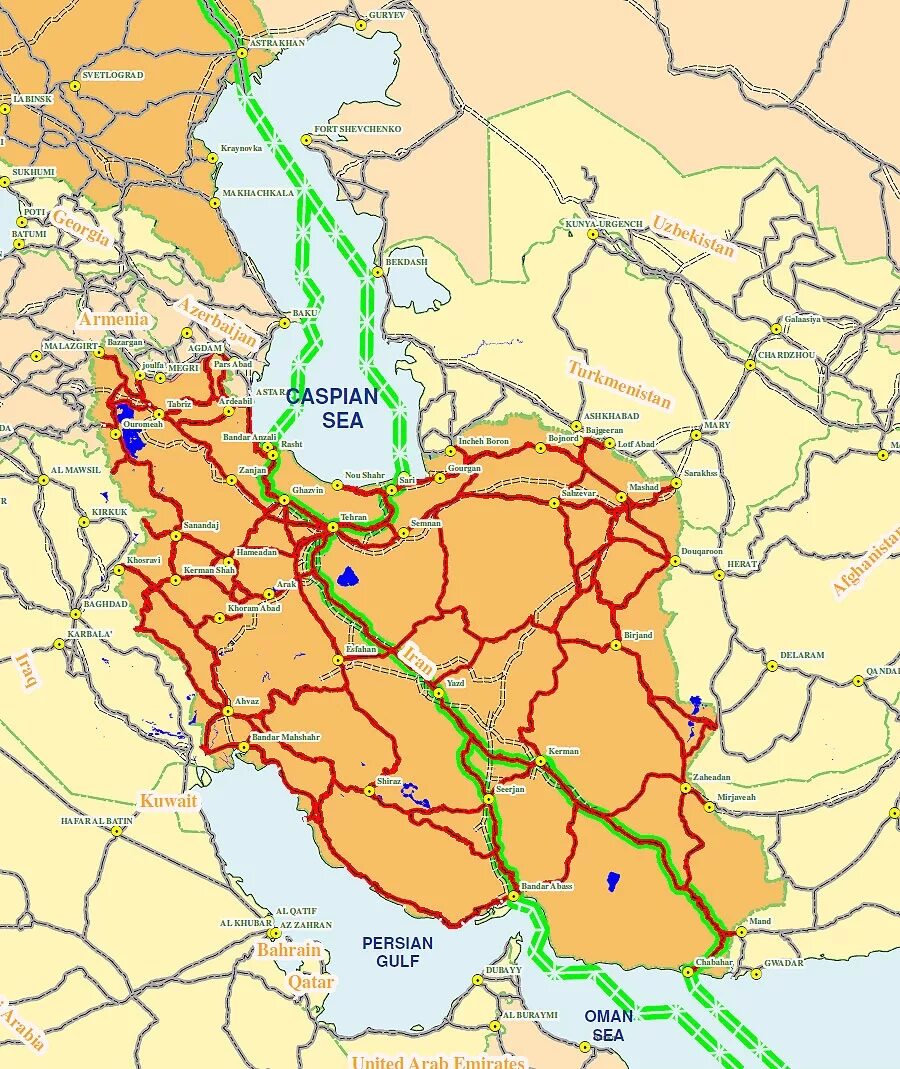 Карта дорог ирана. Проект канала из Каспийского моря в персидский залив. Маршрут канала Каспий персидский залив. Канал Каспий-персидский залив проект. Канал Каспий персидский залив на карте проект.