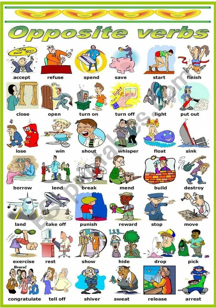 English verbs opposites. Плакат verbs opposite. Opposite verbs в английском языке. Opposite verbs in English. Tell me off