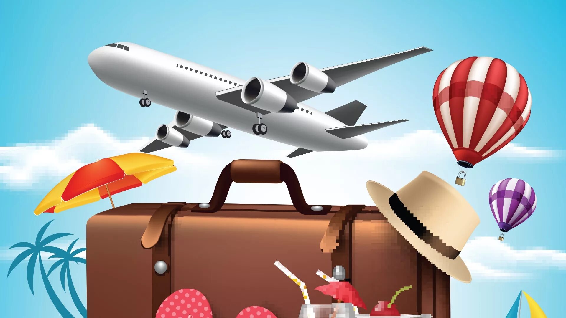 фотообои море пальмы. горящие туры самолет. самолет. самолет море пальмы. летим в египет.