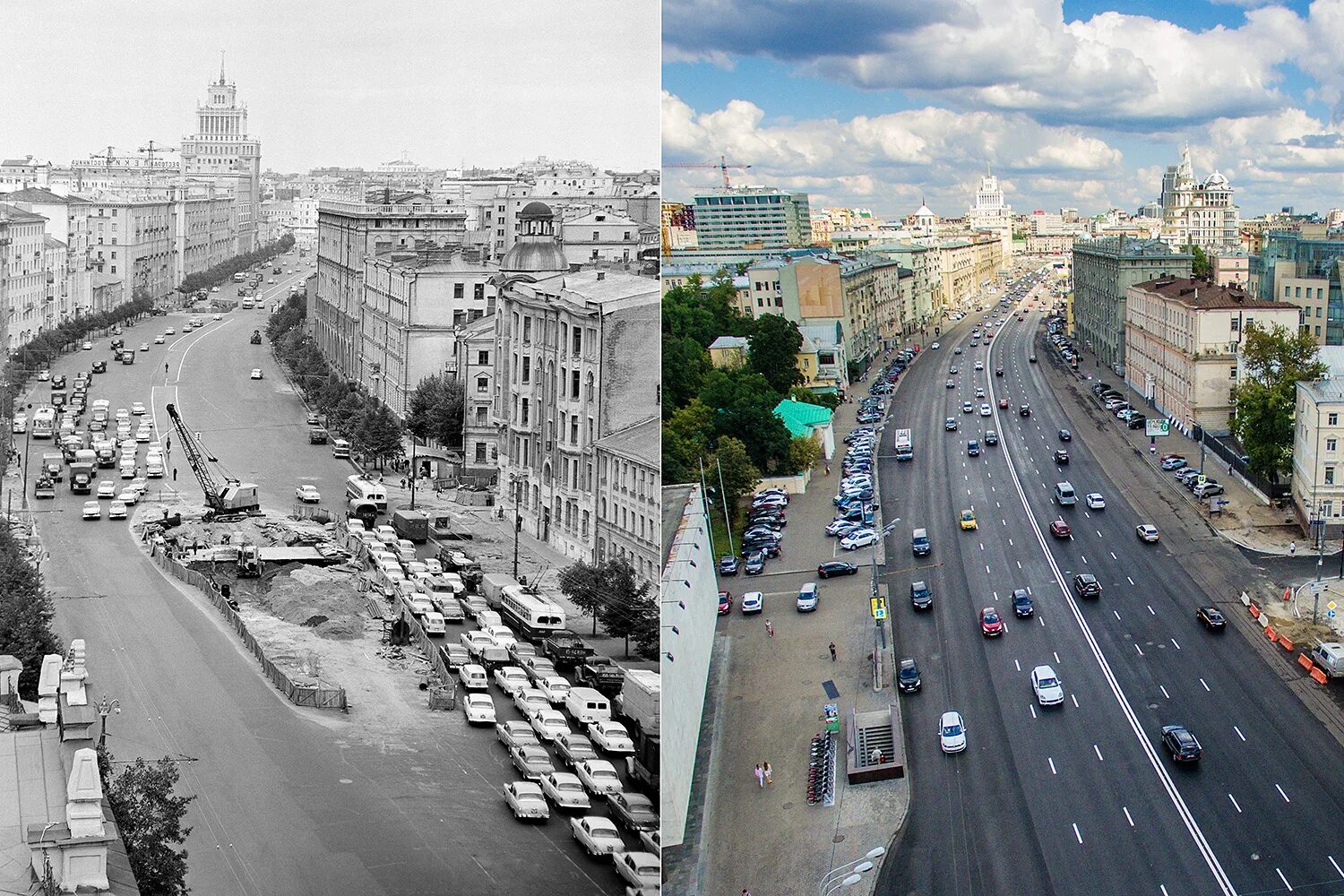 Какие города были построены в ссср. Москва тогда и сейчас. Москва современная и Старая. Москва до и после. Москва старинная и современная.