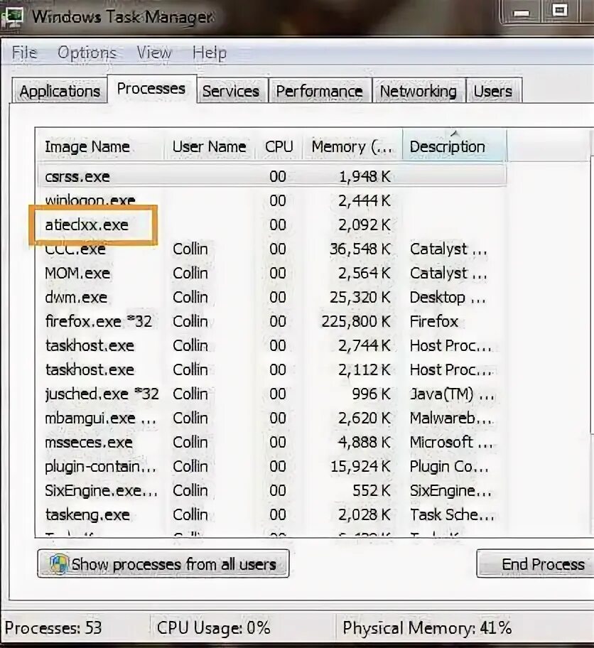 Processing exe. Exe. taskeng exe что это за процесс. atieclxx. за что отвечает программа atieclxx.