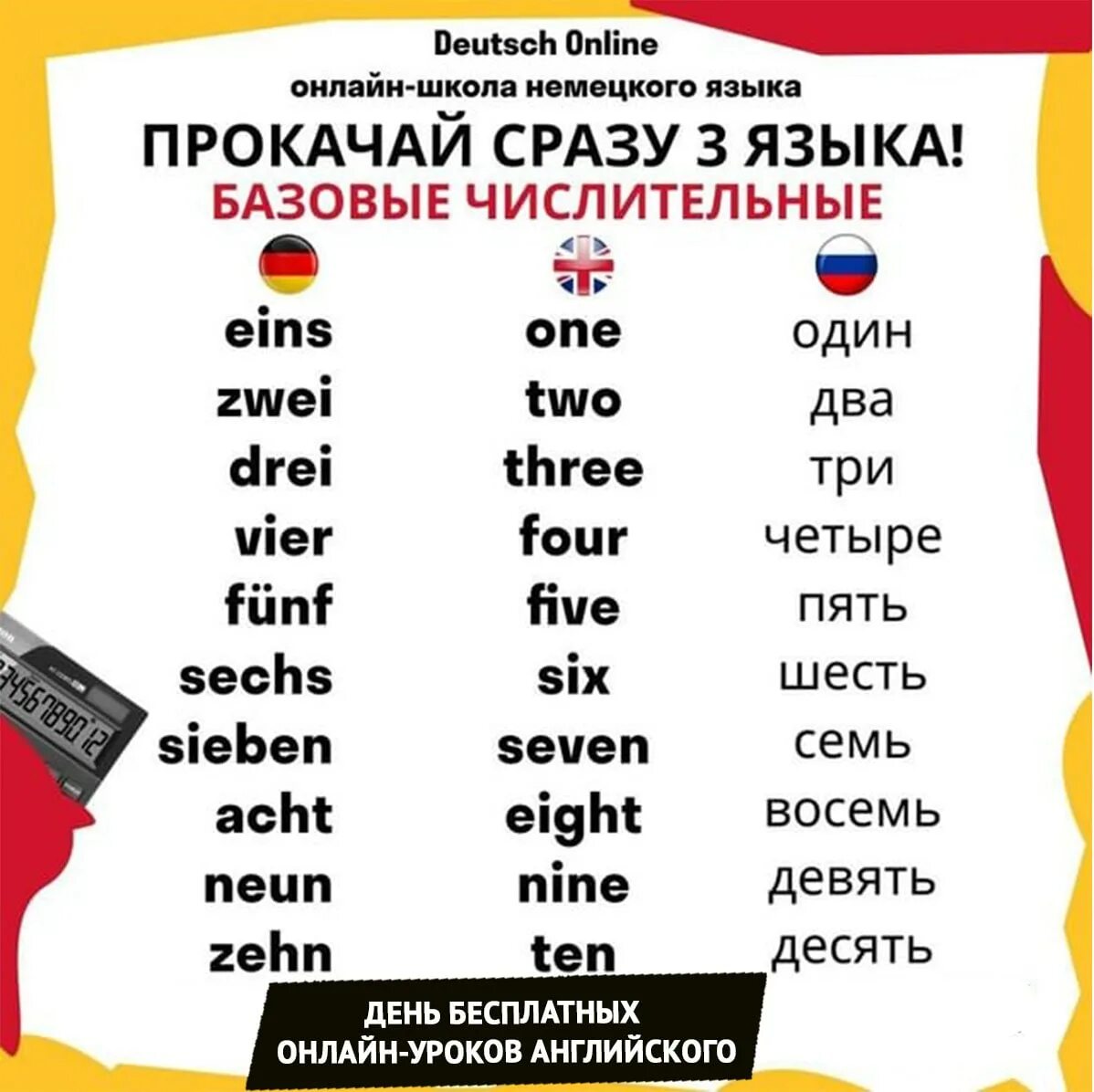 Слово дня немецкий. Немецкий язык. Цифры на немецком 1(234)567-89-10. Немецкий язык урок по станциям.