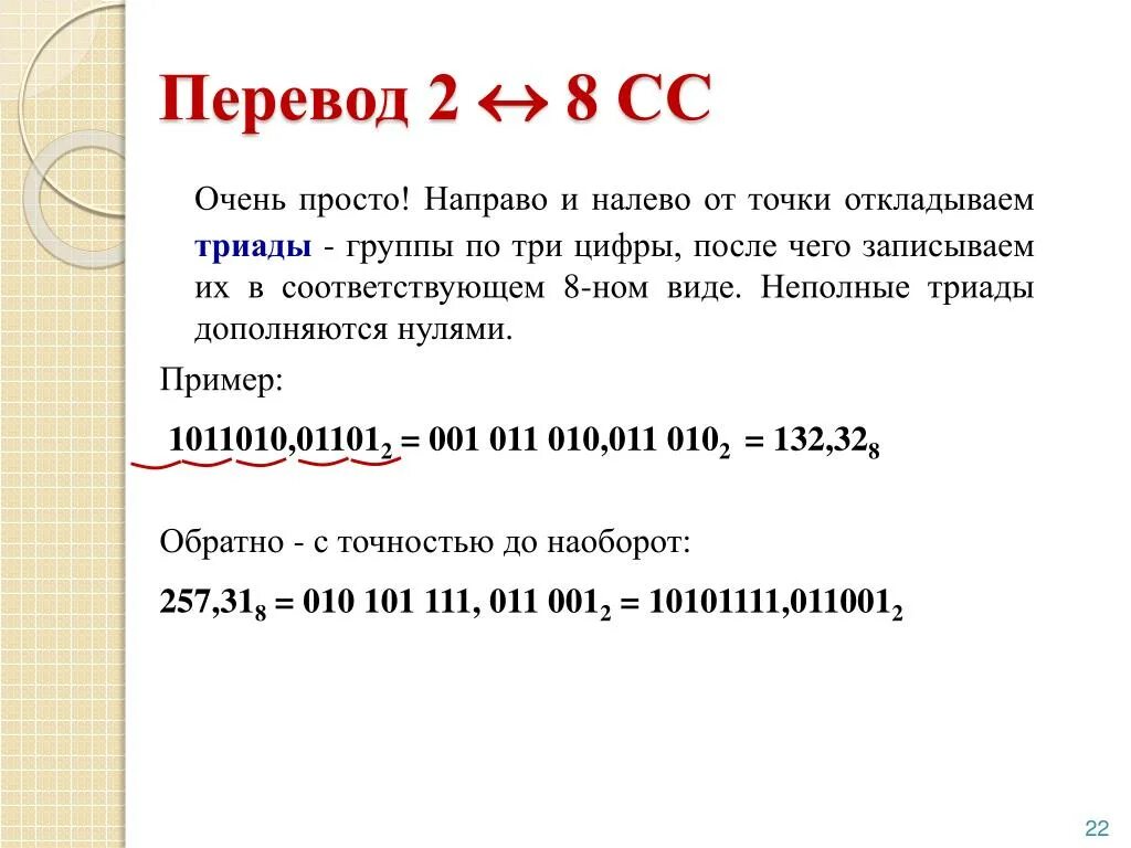 Сс 2 8. Как перевести из 8 в 2 СС. Перевод из 2сс в 8сс. Перевести из 2 СС В 8 СС. Перевести число из 2сс в 8сс.